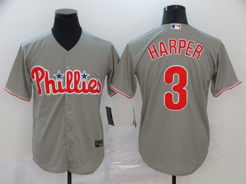 Men Philadelphia Phillies #3 Harper Grey Nike Game MLB Jerseys->chicago white sox->MLB Jersey